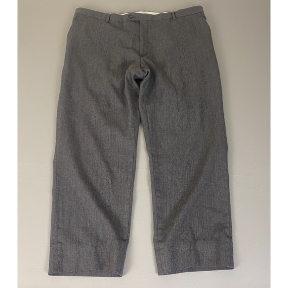 Joseph & Feiss Gold Wool Dress Pants Size 42 Regular‎ Gray Flat Front - Picture 1 of 10